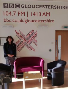 Debbie Young at BBC Radio Glos studio